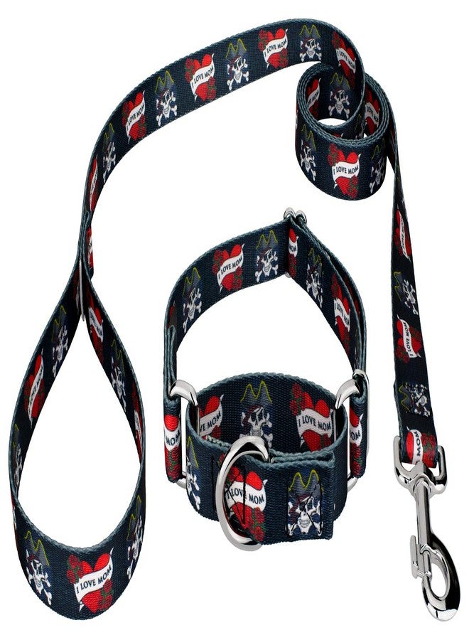 كانتري بروك ديزاين طوق ومقود للكلاب من Country Brook Petz - I Love Mom Martingale - مجموعة Attitude التي تتميز بتصاميم جريئة (1 بوصة، متوسط) - Image 1